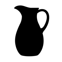 sangria pitcher vector silhouette icon, black and white illustration of drinks.