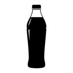 sparkling water vector silhouette icon, black and white illustration of drinks.