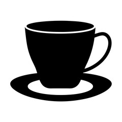 turkish coffee vector silhouette icon, black and white illustration of drinks.