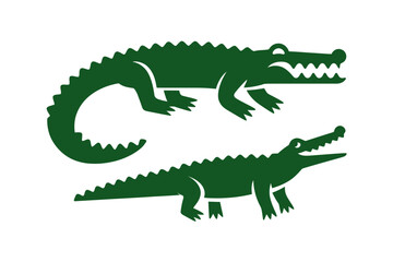 Green alligator crocodile reptile animal vector art
