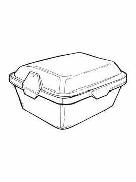 food box line art modern concept for food storage.eps