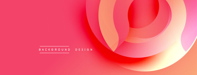 Abstract pink design features overlapping circles. Gradient shades create dynamic visual effect. Text reads background design.