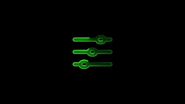 neon edit icon animation ,glowing edit icon on black background.