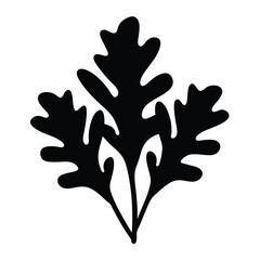 arugula vector silhouette icon - perfect for food, farming, or nutrition concepts.
