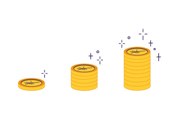 お金をコツコツ貯める/増えるイメージ