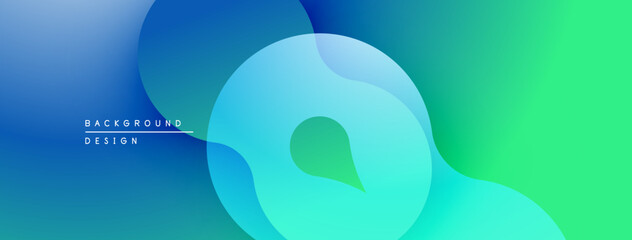 Abstract fluid shapes, bluegreen gradient. Modern design, smooth transitions, minimalist aesthetic. Background texture, dynamic composition.