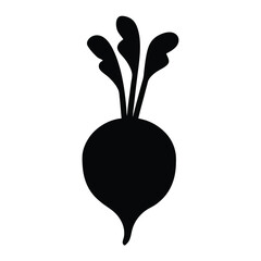 beet slice vector silhouette icon - perfect for food, farming, or nutrition concepts.