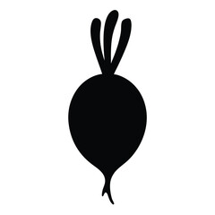 beet slice vector silhouette icon - perfect for food, farming, or nutrition concepts.