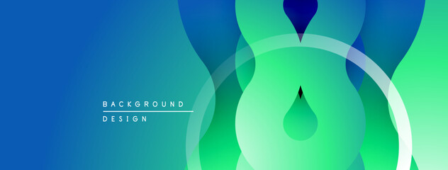 Abstract fluid shapes, vibrant bluegreen gradient. Overlapping layers create dynamic visual effect. Modern design element.