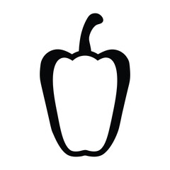 bell pepper vector silhouette icon - perfect for food, farming, or nutrition concepts.