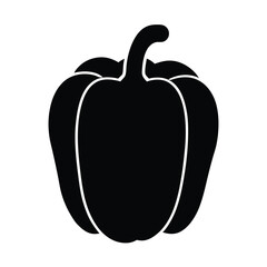 bell pepper vector silhouette icon - perfect for food, farming, or nutrition concepts.