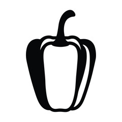 bell pepper vector silhouette icon - perfect for food, farming, or nutrition concepts.