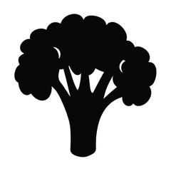 broccoli vector silhouette icon - perfect for food, farming, or nutrition concepts.