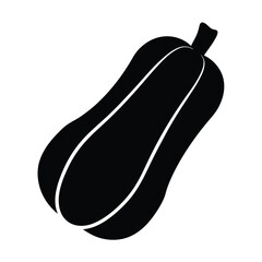 butternut squash vector silhouette icon - perfect for food, farming, or nutrition concepts.