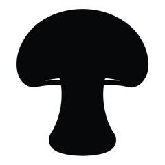 button mushroom vector silhouette icon - perfect for food, farming, or nutrition concepts.