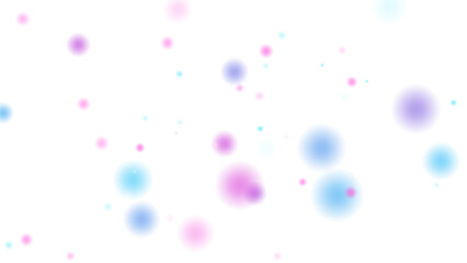 紫、青、ピンク、白のカラフルな光の粒が舞う画像（背景透過）