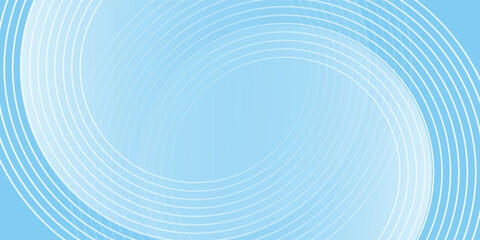 Abstract minimalist banner background, pastel colorful, blue and white gradations. Circle effect style geometric art