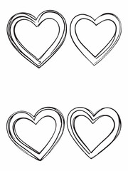 Glossy purple heart line art elegant minimalist design style.eps