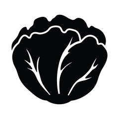 iceberg lettuce vector silhouette icon - perfect for food, farming, or nutrition concepts.