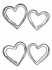 Glossy purple heart line art vibrant and unique symbol.eps