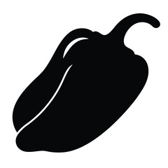 jalape o pepper vector silhouette icon - perfect for food, farming, or nutrition concepts.