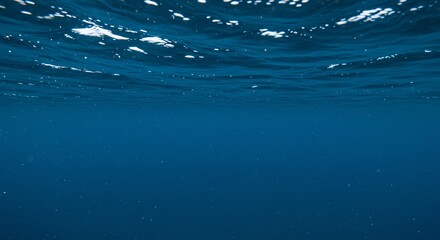 Submerged in Serenity An Underwater World of Deep Blue Tranquility and Mysterious Depths