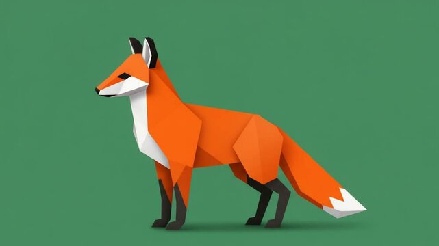 Geometric Red Fox: A Low-Poly Animal Illustration