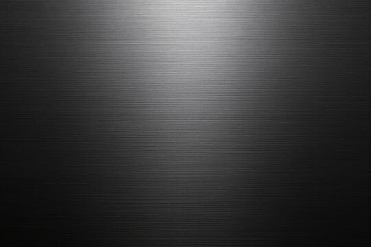 Dark brushed metal background with subtle light reflection.