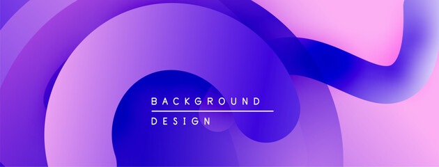 Obraz premium Abstract fluid shapes, vibrant purple hues blend into blue. Modern design evokes movement, energy, soft gradients present.