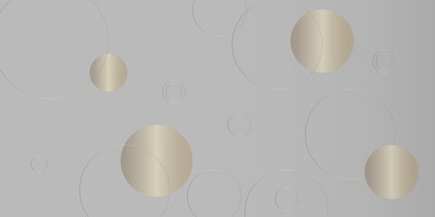 gray and golden abstract background with geometric circle shapes. abstract geometric background Vector, illustration. Modern graphic design element circles artistic, for poster, cover, banner,