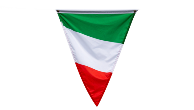 The Italy flag triangular design, isolated on transparent background