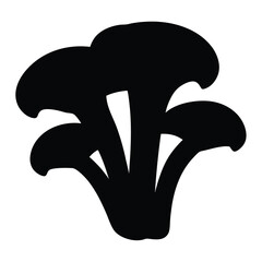 oyster mushroom vector silhouette icon - perfect for food, farming, or nutrition concepts.