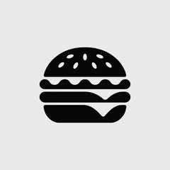 Simple Black and White Hamburger Icon Graphic