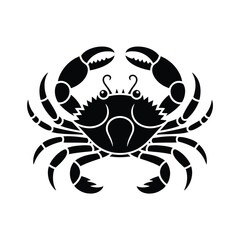 Stylized Black Crab Illustration Seafood Design Element