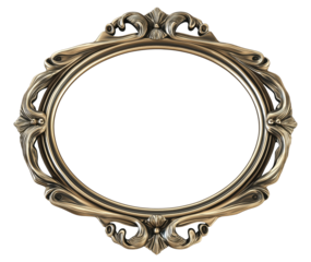 Classic oval picture isolated on transparent background