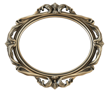 Classic oval picture isolated on transparent background