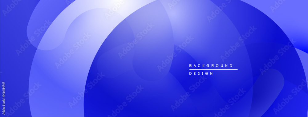 Poster Abstract blue background. Overlapping shapes create dynamic visual effect. Modern design suitable for banners, websites.
