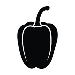 red bell pepper vector silhouette icon - perfect for food, farming, or nutrition concepts.