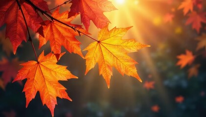 Fototapeta premium Abstract autumn leaves forming a late-season design , gold, colorful