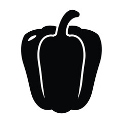 red bell pepper vector silhouette icon - perfect for food, farming, or nutrition concepts.