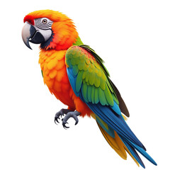 Obraz premium Detailed Parrot Clipart, isolated on a white background.
