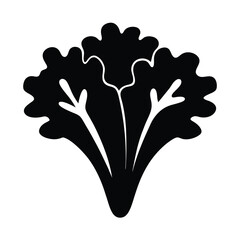 red leaf lettuce vector silhouette icon - perfect for food, farming, or nutrition concepts.