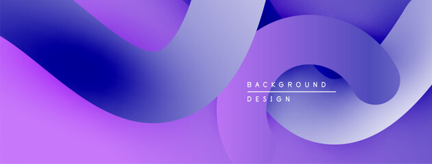 Abstract purple gradients form flowing shapes. Minimalist design suggests modern background, suitable for digital projects. Smooth transitions create depth.