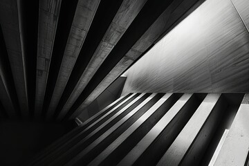 Naklejka premium Abstract Concrete Structure: Angled lines create a captivating interplay of light and shadow