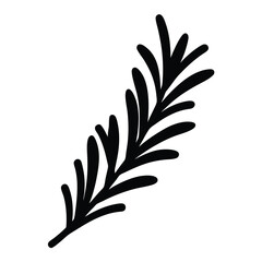 rosemary sprig vector silhouette icon - perfect for food, farming, or nutrition concepts.