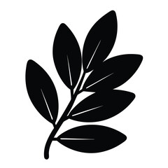 sage leaf vector silhouette icon - perfect for food, farming, or nutrition concepts.