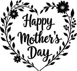 Happy Mother’s Day, Floral Heart Design