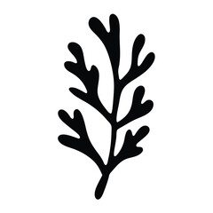 seaweed vector silhouette icon - perfect for food, farming, or nutrition concepts.
