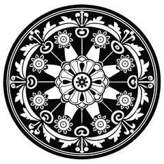 Circular pattern in the form of a mandala. Henna tattoo mandala. Mehndi style. Decorative pattern in oriental style. Coloring book page.