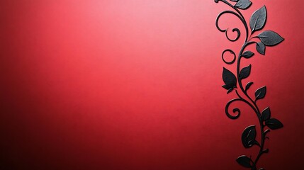 Red background with black floral design